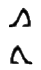 The Egpytian hieroglyphic symbols used for addition and subtraction, which resemble a pair of legs.